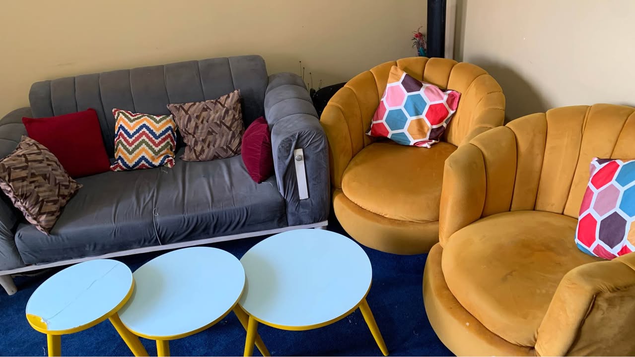 A picture of Full set couch center tables and chairs