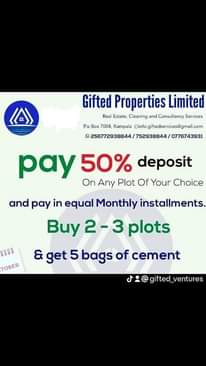 A picture of PLOTS4SALE MITYANA RD 100 50FT UGX30M BULOBA TOWN 100 50