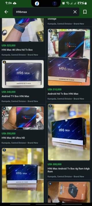 A picture of H96max android TV box for sale