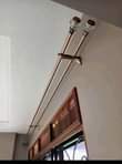 A picture of curtains and rods.