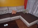 A picture of L shaped 7 seater sofa set Material Wood Fabric Shape