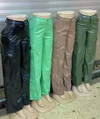 A picture of Leather pants and boyfriend pants