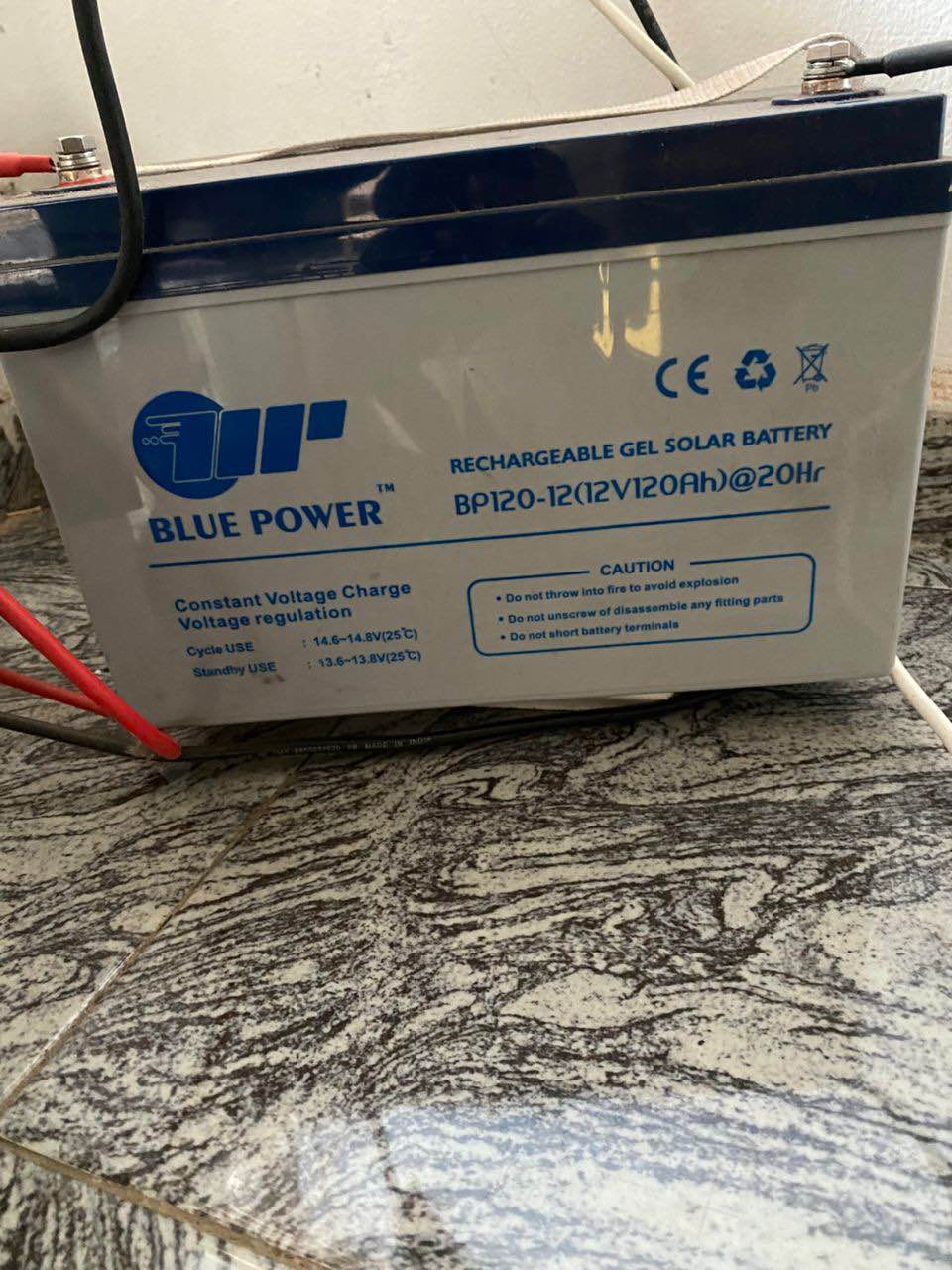 A picture of BLUE POWER Rechargeable Gel Solar Battery BP120 12 12v120Ah 20hr