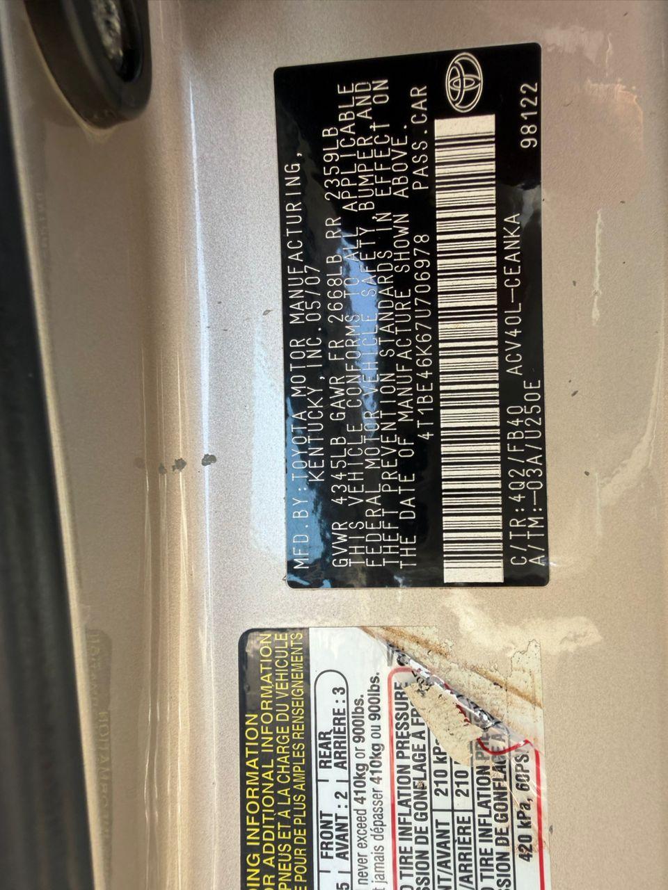 A picture of 2008 Toyota camry