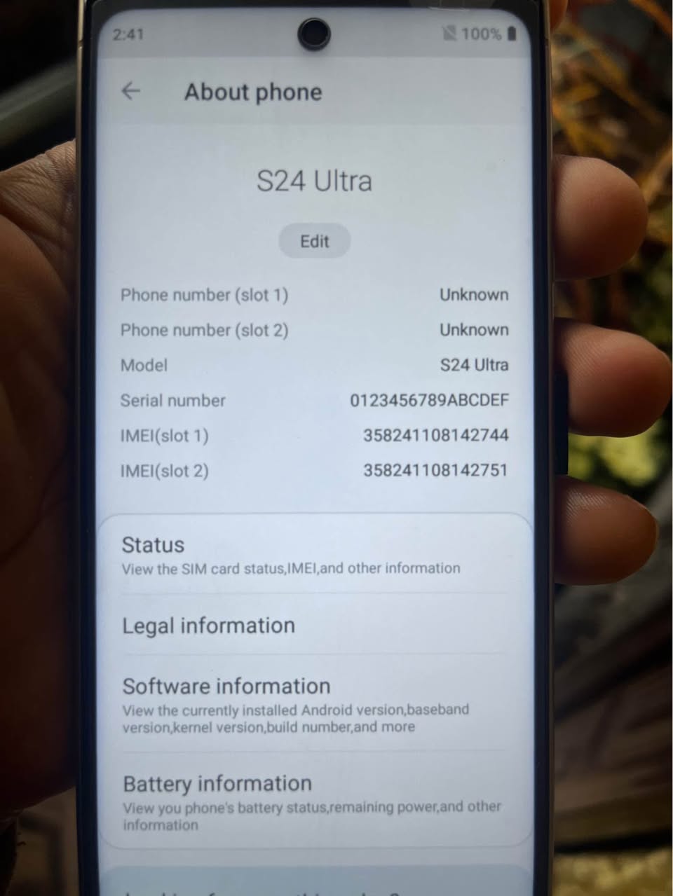 A picture of Copied Samsung S24 ultra