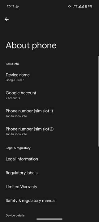 A picture of Google pixel 7