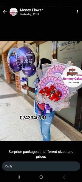 A picture of  moneyhampers flowerbouquet Balloons cakes birthdaygifts surprisepackages deliveryavailable
