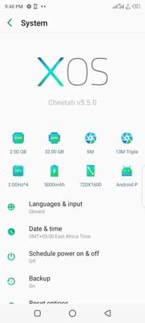 A picture of INFINIX HOT8 32GB BATTERY 5000mAh 4GLITE SIM HAIN KIPENGER CHOCHOT