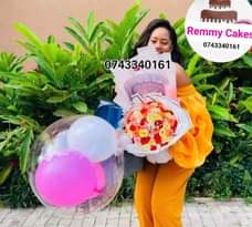 A picture of  Surprisepackages giftsforyourlovely balloons flowers moneyhampers flowerbouquet gifts