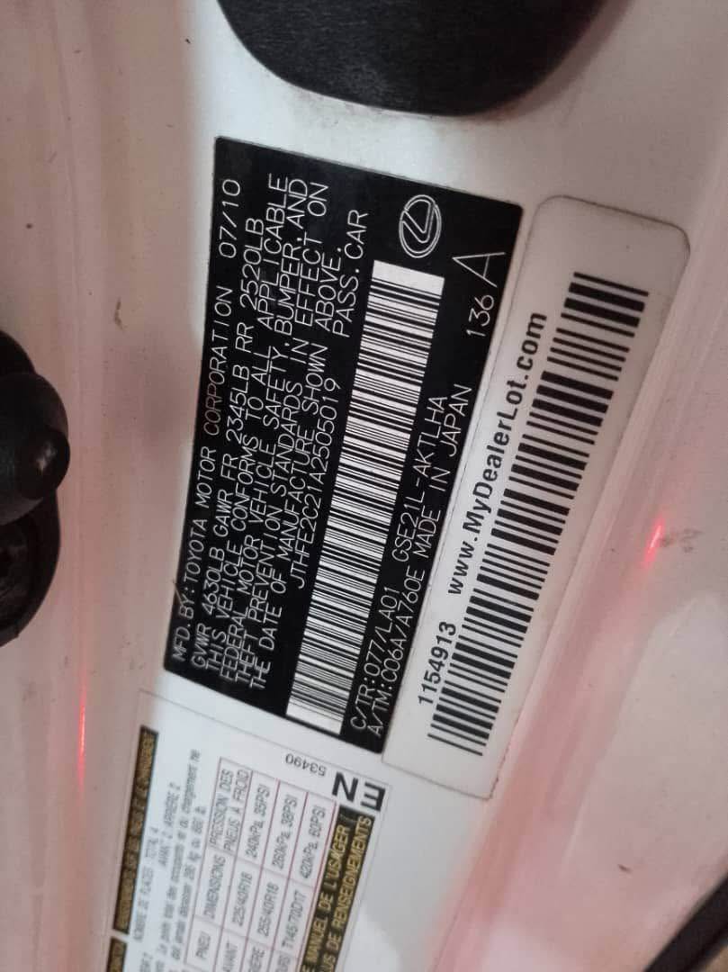 A picture of Foreign used Lexus IS350 2010
