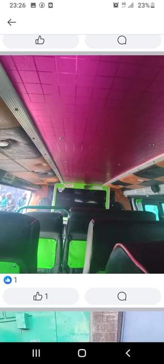 A picture of Matatu seats and interior design