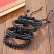 A picture of 4pcs per set fashionable leather bracelet