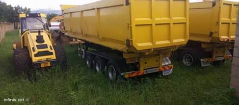 A picture of 2 units brand new chinese brand 3 axle tipping trailers