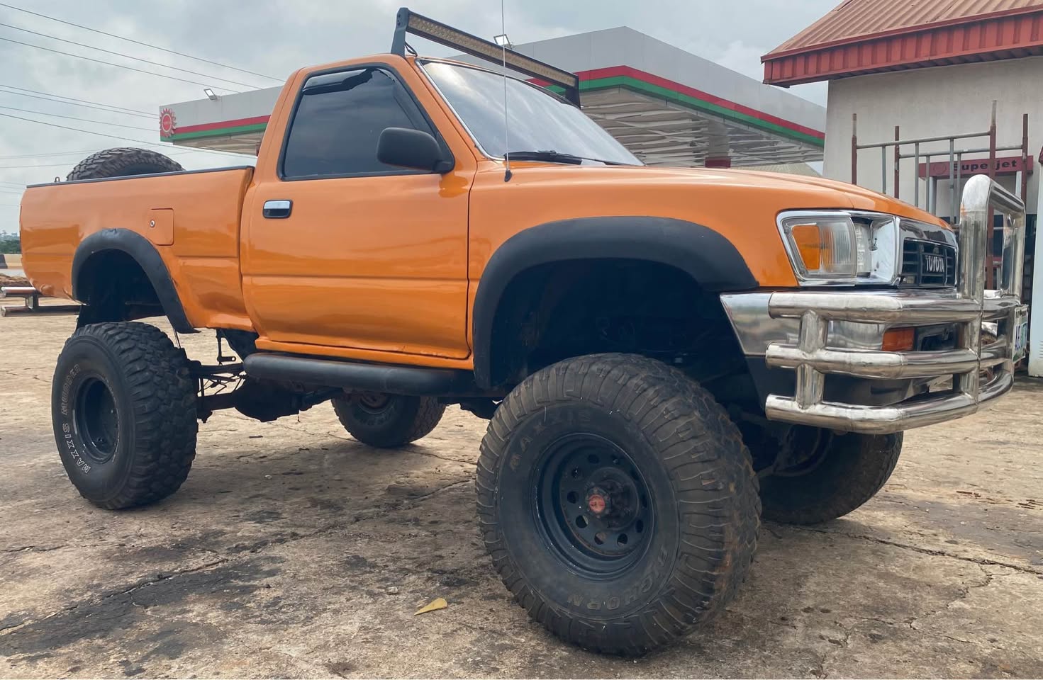 A picture of American customized off road Toyota truck