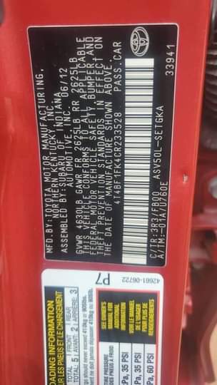 A picture of 2012 Toyota Camry 2012