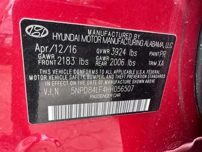 A picture of HYUNDAI ELANTRA SPORT 2016 FOREIGN USED FIRST BODY PRICE 11