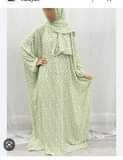 A picture of Womens Islamic prayerdress with hijab Material soft Cotton free size