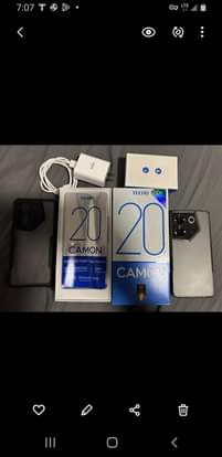 A picture of TECNO CAMON 20 PRO STORAGE 256GB RAM 16GB PRICE 400