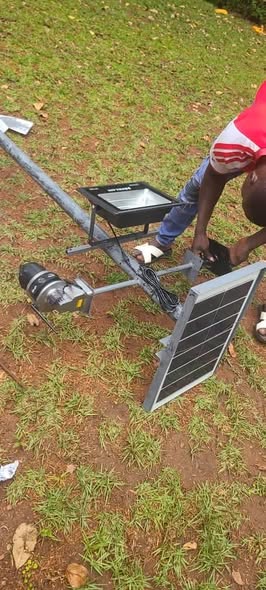 A picture of Solar PTZ Camera and Solar Security Flood Lights