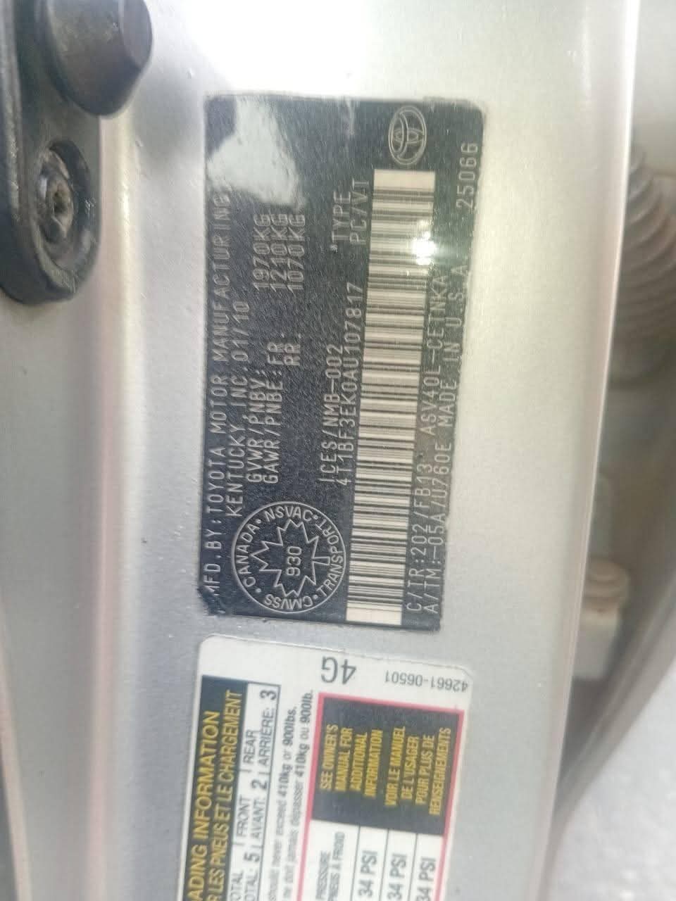 A picture of 2010 Toyota camry