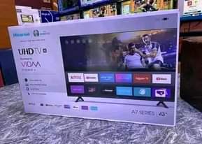 A picture of HISENSE INCHI 43 SMART UHD 4K haina kasoro full box