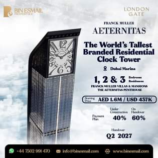 A picture of The world tallest branded residential clock tower