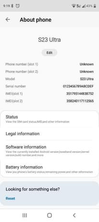 A picture of Samsung s23ultra