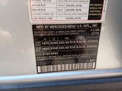 A picture of 2007 Gl 450 4Matic First Body Everything Functions Perfectly Price