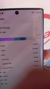 A picture of Samsung galaxy note 10 256gb 12gb ram