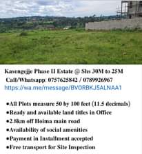 A picture of Titled near Plots of Land in Wakiso District