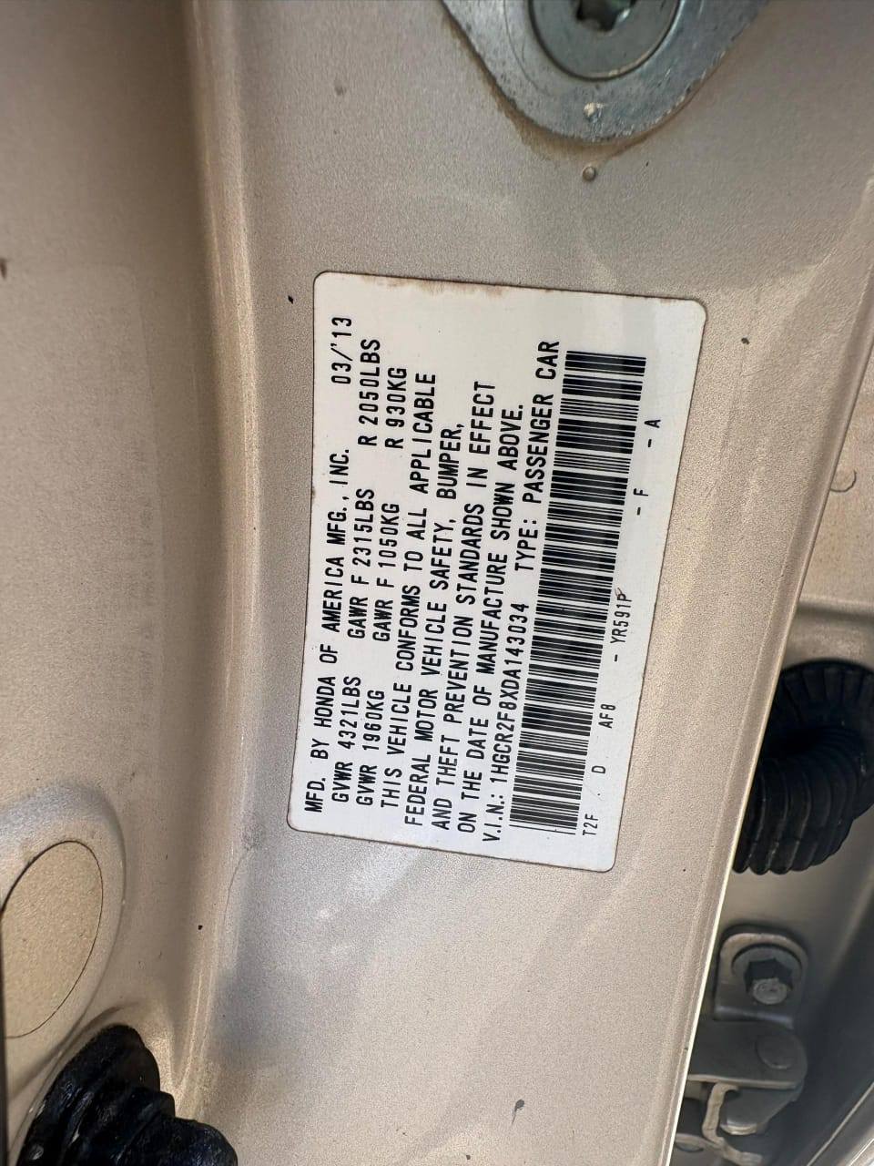 A picture of Toyota corolla 09 first body panel awoof