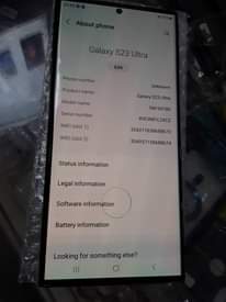 A picture of Samsung Galaxy S23 ultra 512GB and 12RAM Dual sim open