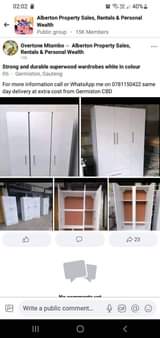 A picture of Superwood wardrobes in different colours