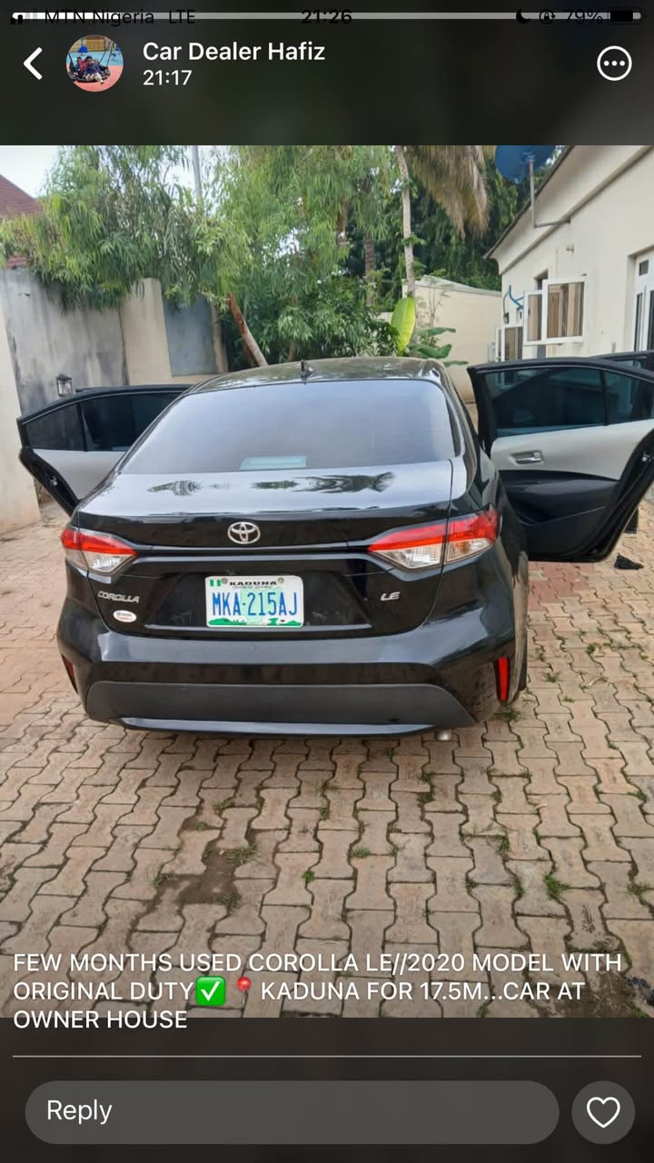 A picture of Few months used Toyota Corolla LE 2020