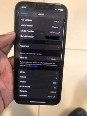 A picture of IPHONE 12 CLEAN 128 GB GOOD AS NEW PRICES SLIGHTLY