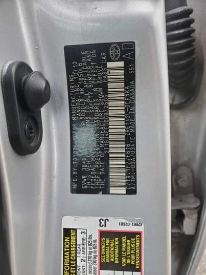 A picture of Pure Belgium grade 2013 Toyota Corolla with first body Untampered