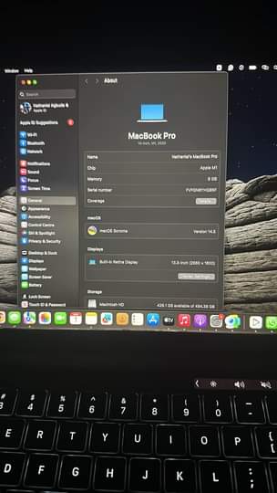 A picture of 2020 MacBook Pro m1 with finger print