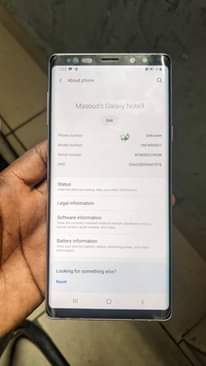 A picture of Samsung galaxy note9