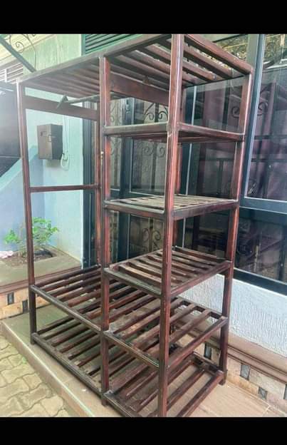 A picture of Wooden clothes rack