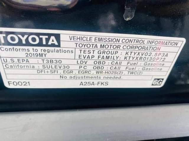 A picture of 2019 Toyota Camry LE 2019