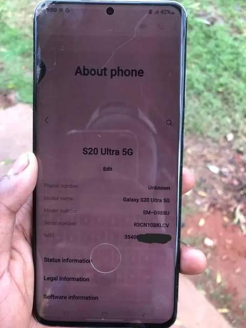 A picture of Samsung S20 Ultra
