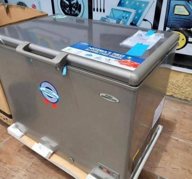 A picture of Hisense deep freezer and stainless steel warm water