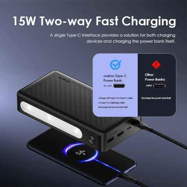 A picture of Pay on delivery Oraimo Traveler 3 Lit 27000mAh 15W Power