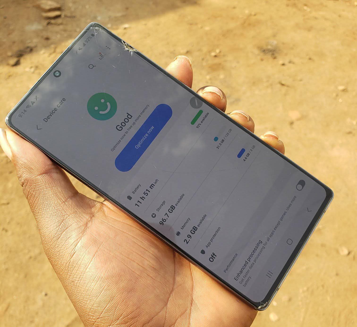 A picture of Samsung galaxy note 20