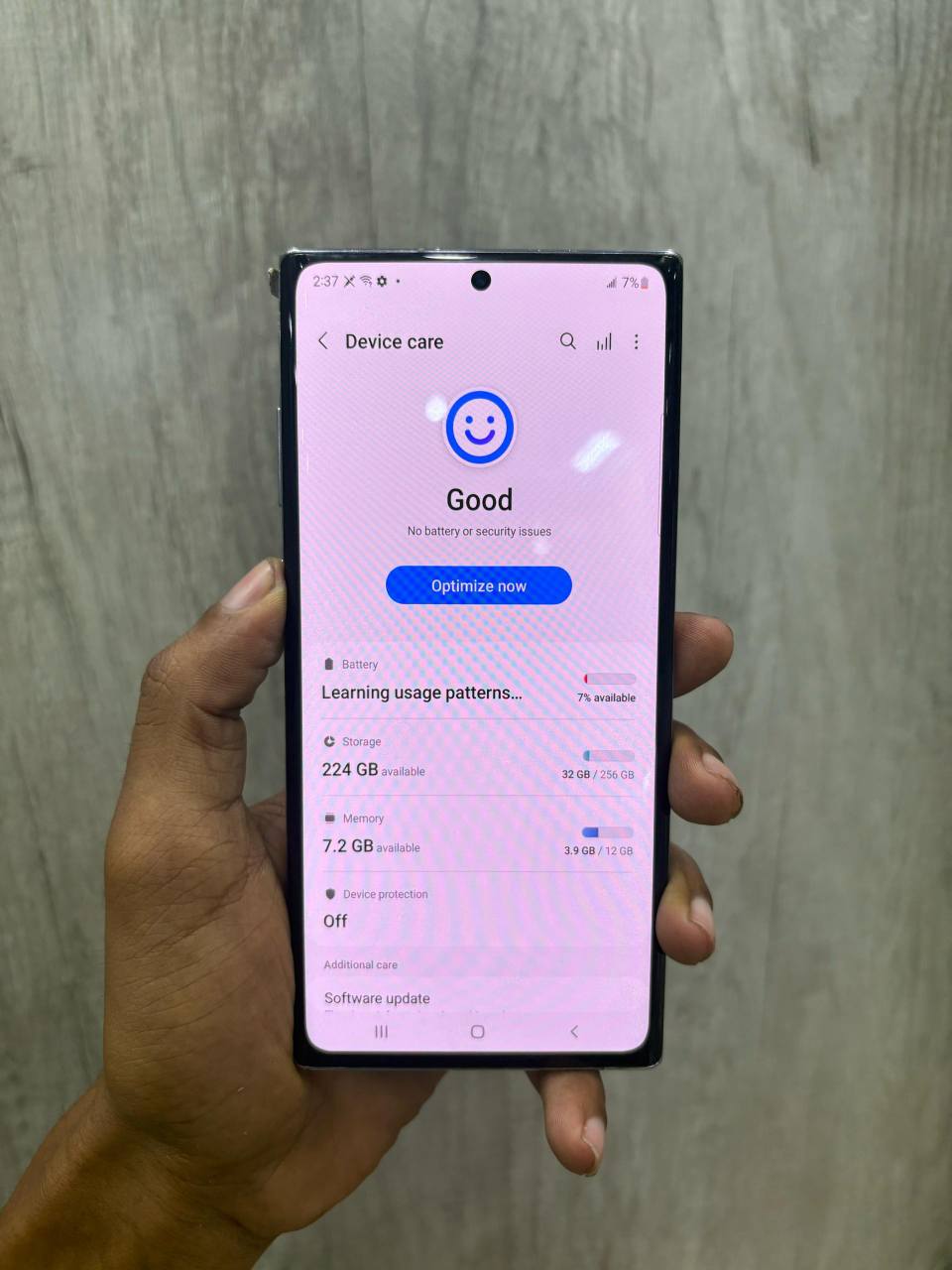 A picture of Samsung Note 10 Top up Allowed Storage 256GB Price 385