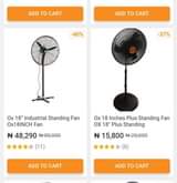 A picture of 18 inch OX Standing fan