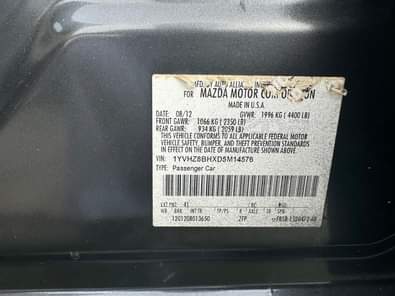 A picture of Madza6 2013 model Preowned 4 plugs 4 8 agodo pae