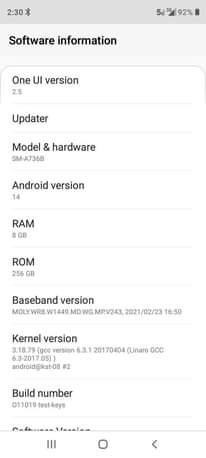 A picture of Samsung galaxy A73 5G
