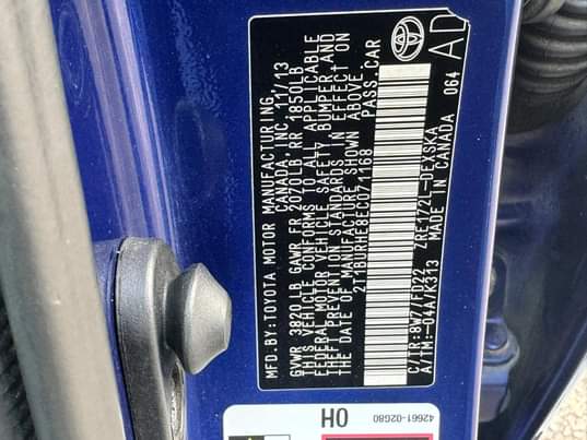 A picture of 2014 Toyota Corolla S a