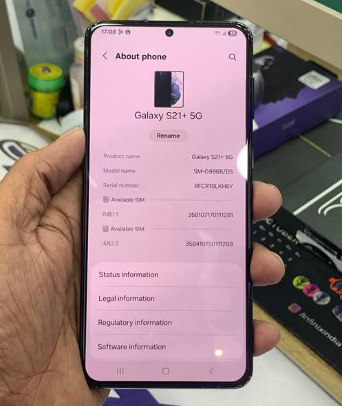 A picture of Samsung galaxy s21 plus